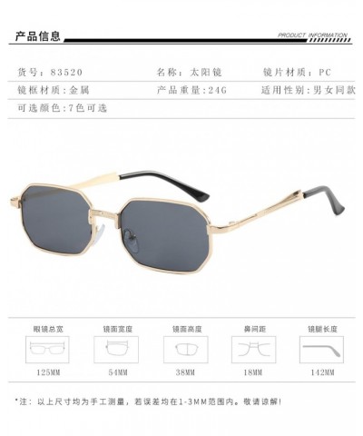 European and American Trend Metal Sunglasses Fashion Simple Sunglasses Personality Ocean Lens Sunglasses conventional Gold Fr...