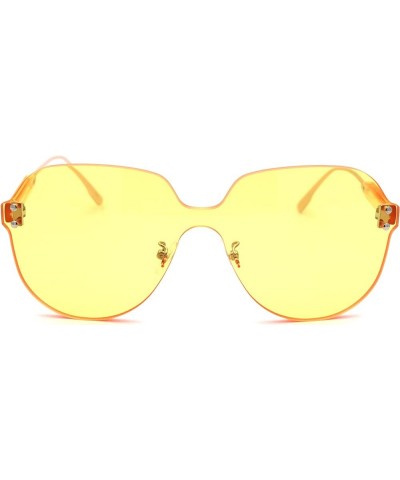 Womens Thick Plastic Rimless Shield Butterfly Ironic Sunglasses Yellow $9.15 Butterfly