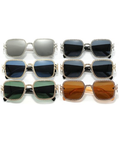 Square Sunglasses for Women Men Vintage Retro Metal Frame Trendy Sun Glasses Fashion Silver Green Sunglasses Shades Gold Blue...