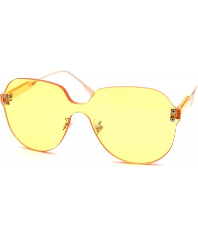 Womens Thick Plastic Rimless Shield Butterfly Ironic Sunglasses Yellow $9.15 Butterfly