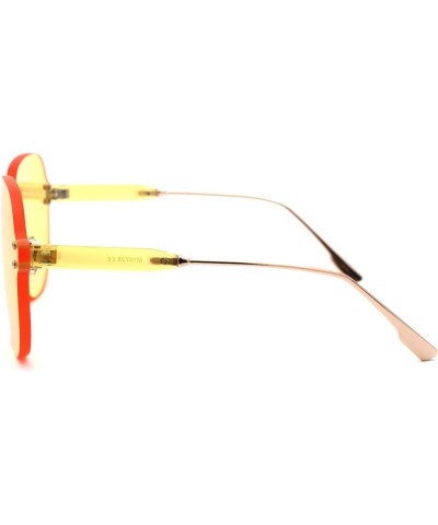 Womens Thick Plastic Rimless Shield Butterfly Ironic Sunglasses Yellow $9.15 Butterfly