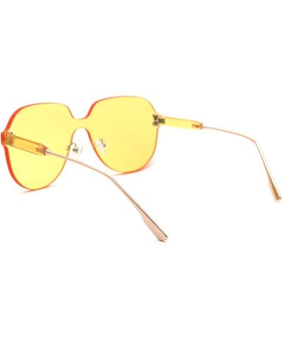 Womens Thick Plastic Rimless Shield Butterfly Ironic Sunglasses Yellow $9.15 Butterfly