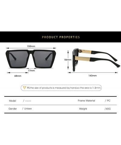 Large Frame Simple Retro Men And Women Sunglasses Female Outdoor Vacation Trendy UV400 Sunglasses Gift A $13.42 Designer