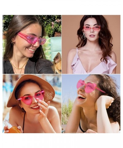 8 Pack Pink Sunglasses for Women Collection Trendy Cute Costume Accessories Eyewear Set (Transparent/Solid/Mix) Pink-clear $1...