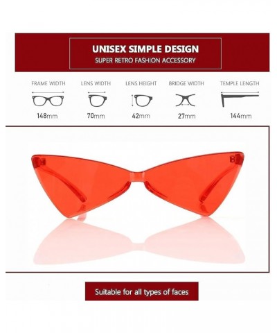 Triangle Thick Rimless Sunglasses One Piece Colored Transparent Sunglasses For Women and Men… Yellow+red+green $6.04 Triangular