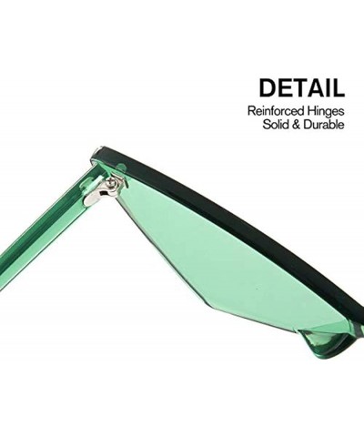 Triangle Thick Rimless Sunglasses One Piece Colored Transparent Sunglasses For Women and Men… Yellow+red+green $6.04 Triangular