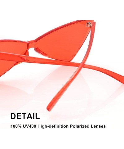 Triangle Thick Rimless Sunglasses One Piece Colored Transparent Sunglasses For Women and Men… Yellow+red+green $6.04 Triangular