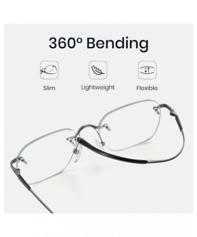 Blue Light Blocking Frameless Glasses for Men/Women UV Protection Rimless Eyewear Computer Eyeglasses Relieve Eyestrain Anti ...