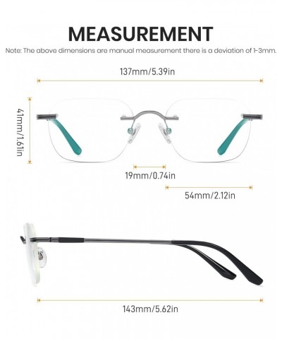 Blue Light Blocking Frameless Glasses for Men/Women UV Protection Rimless Eyewear Computer Eyeglasses Relieve Eyestrain Anti ...