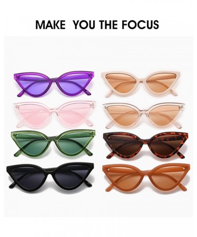 Fashion Cat Eye Small Frame Sunglasses Ladies Triangle Small Frame Fashion Sunglasses (Color : 4, Size : 1) 1 4 $9.37 Designer