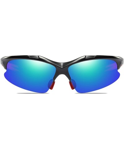 Sports Sunglasses for Men and Women Polarized Cycling Sunglasses 100% UV Blocking Black Blue $15.81 Butterfly