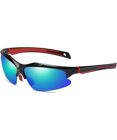 Sports Sunglasses for Men and Women Polarized Cycling Sunglasses 100% UV Blocking Black Blue $15.81 Butterfly