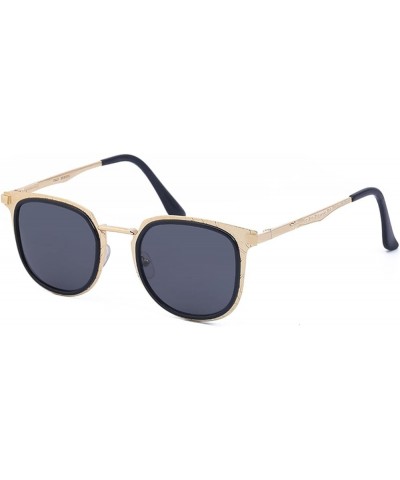 Polarized Retro Round Frame Driving Sunglasses for Men and Women (Color : A, Size : 1) 1 C $21.25 Round