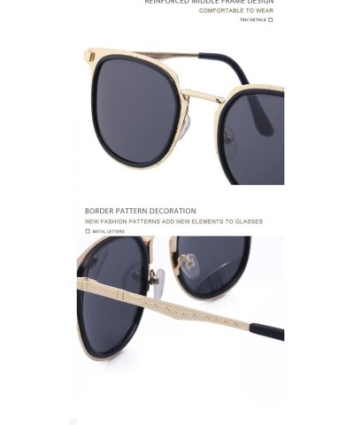 Polarized Retro Round Frame Driving Sunglasses for Men and Women (Color : A, Size : 1) 1 C $21.25 Round