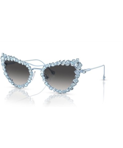 Women's Sk 7011 with Crystal Clip-on Butterfly Sunglasses Light Blue Matte/Grey Gradient $173.94 Butterfly