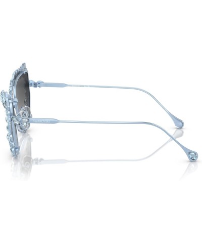 Women's Sk 7011 with Crystal Clip-on Butterfly Sunglasses Light Blue Matte/Grey Gradient $173.94 Butterfly