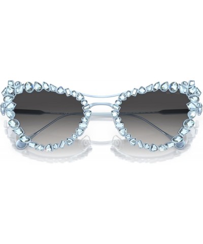 Women's Sk 7011 with Crystal Clip-on Butterfly Sunglasses Light Blue Matte/Grey Gradient $173.94 Butterfly