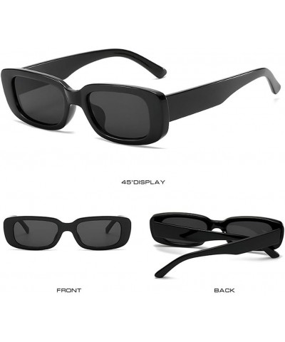 2 Pack Square Rectangle Sunglasses for Women Men Y2K Retro Trendy Vintage Glasses 90S Cute Aesthetic Black and Off-white $9.3...