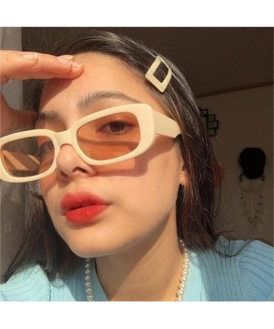 2 Pack Square Rectangle Sunglasses for Women Men Y2K Retro Trendy Vintage Glasses 90S Cute Aesthetic Black and Off-white $9.3...