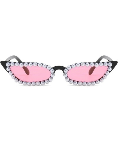 Fashion Pearls Diamond Sunglasses Women Rhinestones Sunglasses Men Punk Sun Glasses UV400 Pink $11.68 Designer