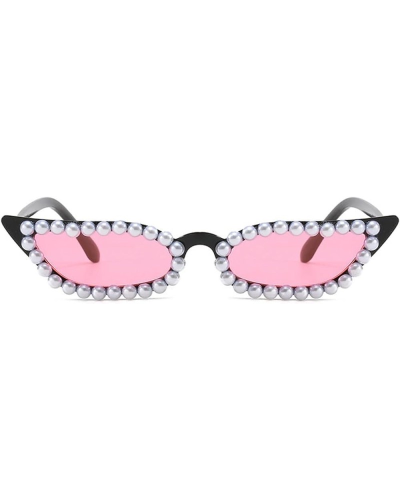 Fashion Pearls Diamond Sunglasses Women Rhinestones Sunglasses Men Punk Sun Glasses UV400 Pink $11.68 Designer