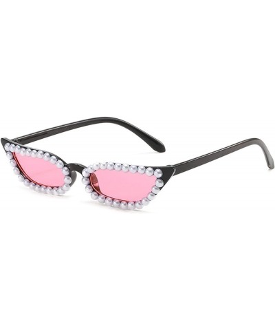 Fashion Pearls Diamond Sunglasses Women Rhinestones Sunglasses Men Punk Sun Glasses UV400 Pink $11.68 Designer