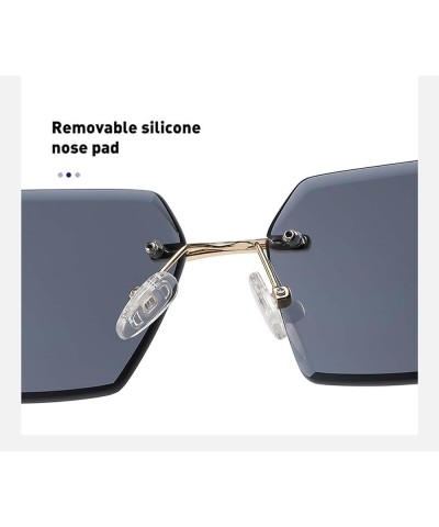 Rimless Men's and Women's Sunglasses Outdoor Vacation Beach Glasses (Color : D, Size : Medium) Medium F $20.64 Designer