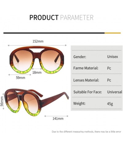 Vintage Double Bridges Women Round Sunglasses Fashion Pattern Gradient Shades UV400 Men Trending Punk Sun Glasses White $18.1...