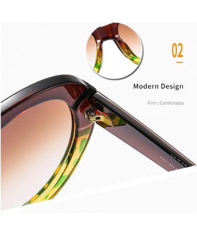 Vintage Double Bridges Women Round Sunglasses Fashion Pattern Gradient Shades UV400 Men Trending Punk Sun Glasses White $18.1...