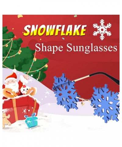 Novelty Snowflake Shape Sunglasses for Women/Men Cute Rimless Halloween Christmas Party Glasses Prom Accessories Red Green Gr...