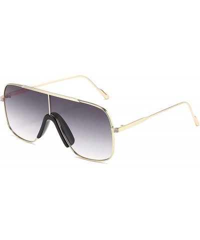 Square Fashion Big Frame Men and Women Sunglasses for Outdoor Vacation (Color : B, Size : Medium) Medium C $18.95 Designer