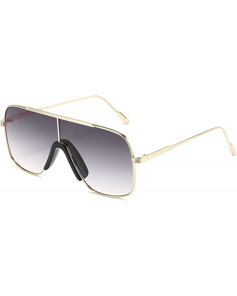 Square Fashion Big Frame Men and Women Sunglasses for Outdoor Vacation (Color : B, Size : Medium) Medium C $18.95 Designer