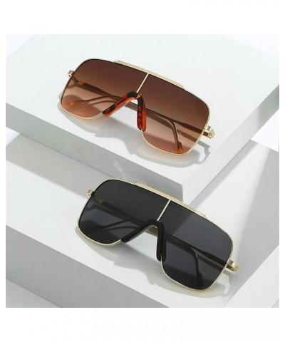 Square Fashion Big Frame Men and Women Sunglasses for Outdoor Vacation (Color : B, Size : Medium) Medium C $18.95 Designer