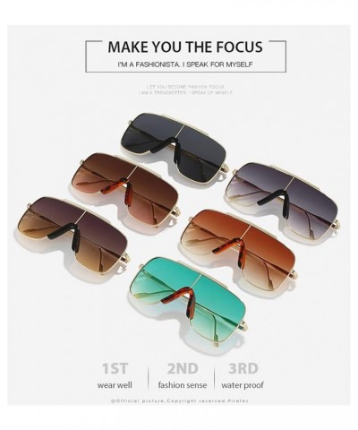 Square Fashion Big Frame Men and Women Sunglasses for Outdoor Vacation (Color : B, Size : Medium) Medium C $18.95 Designer