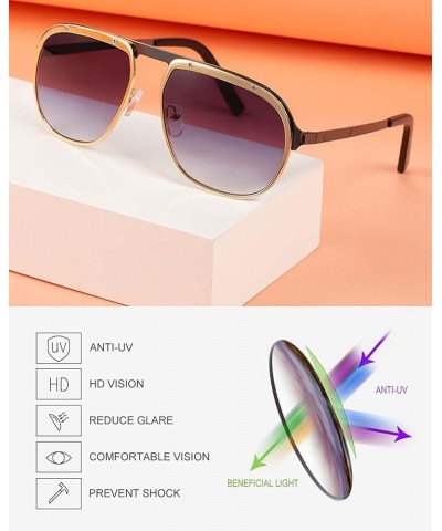 Retro Internet Celebrity Square Sunglasses Men and Women Outdoor Vacation Beach Driving Glasses (Color : B, Size : Medium) Me...