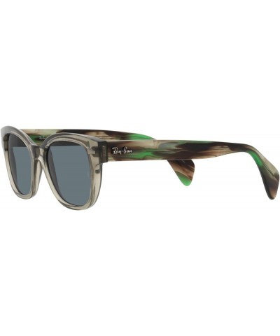 RB0880sf Low Bridge Fit Square Sunglasses Transparent Green/Dark Blue Polarized $78.11 Square