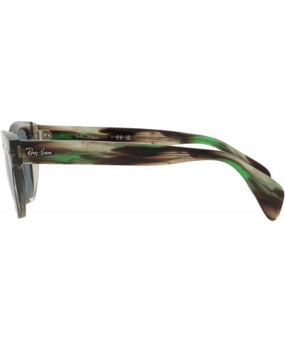 RB0880sf Low Bridge Fit Square Sunglasses Transparent Green/Dark Blue Polarized $78.11 Square