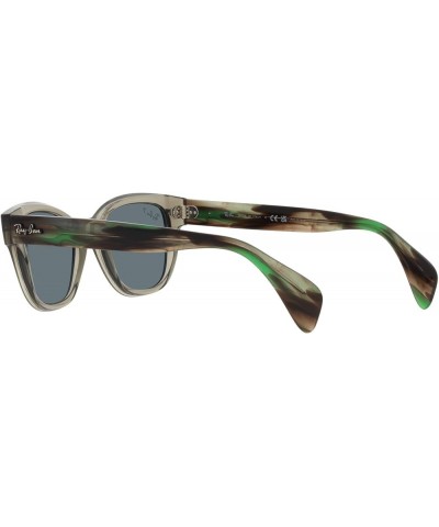 RB0880sf Low Bridge Fit Square Sunglasses Transparent Green/Dark Blue Polarized $78.11 Square