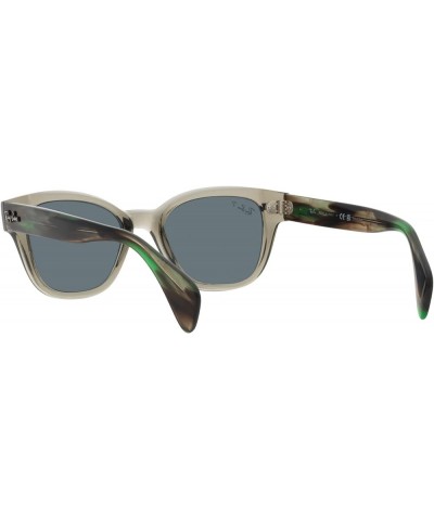 RB0880sf Low Bridge Fit Square Sunglasses Transparent Green/Dark Blue Polarized $78.11 Square