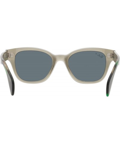 RB0880sf Low Bridge Fit Square Sunglasses Transparent Green/Dark Blue Polarized $78.11 Square