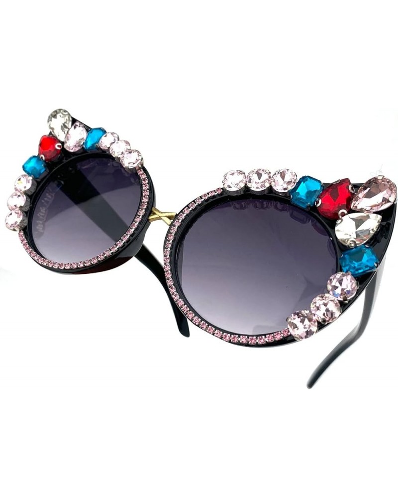 Oversized Diamond Sunglasses Women Rhinestone Cat Eye Sunglasses Vintage Female Sparkling Party sunglasses Eyewear Bling Blac...