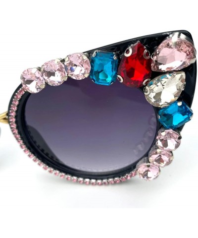 Oversized Diamond Sunglasses Women Rhinestone Cat Eye Sunglasses Vintage Female Sparkling Party sunglasses Eyewear Bling Blac...