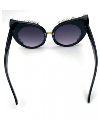 Oversized Diamond Sunglasses Women Rhinestone Cat Eye Sunglasses Vintage Female Sparkling Party sunglasses Eyewear Bling Blac...