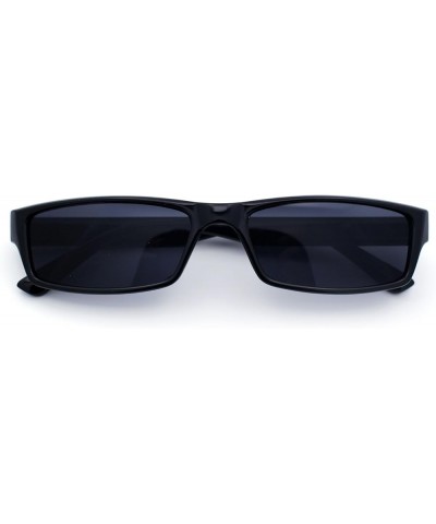 Mens Hippie Pimp Color Lens Narrow Rectangular Black Frame Sunglasses All Black $7.92 Rectangular