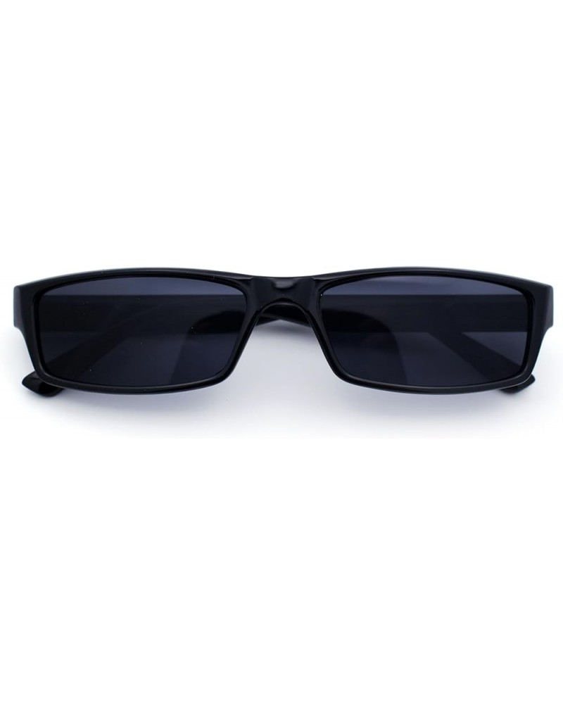 Mens Hippie Pimp Color Lens Narrow Rectangular Black Frame Sunglasses All Black $7.92 Rectangular