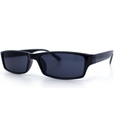 Mens Hippie Pimp Color Lens Narrow Rectangular Black Frame Sunglasses All Black $7.92 Rectangular