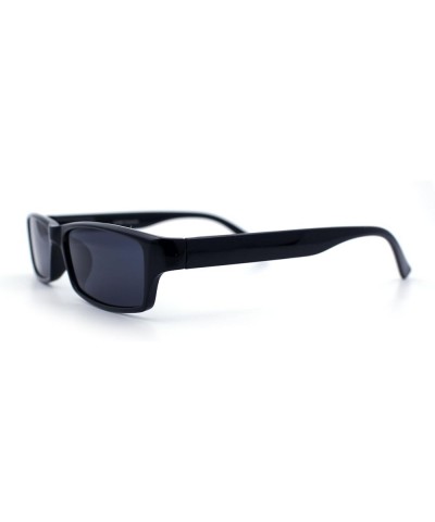 Mens Hippie Pimp Color Lens Narrow Rectangular Black Frame Sunglasses All Black $7.92 Rectangular