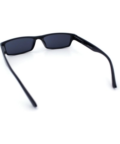 Mens Hippie Pimp Color Lens Narrow Rectangular Black Frame Sunglasses All Black $7.92 Rectangular