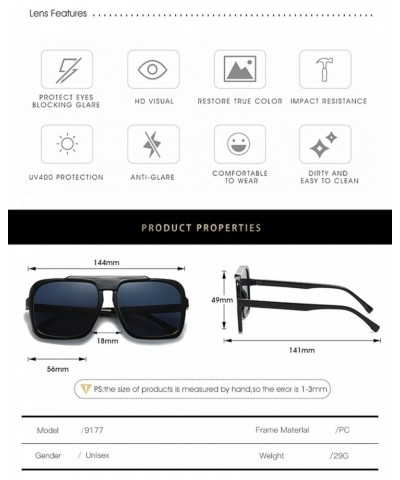 Square Large Frame Vacation Outdoor Men's and Women's Sunglasses Driving Trendy UV400 Sunglasses Gift 3 $14.16 Designer