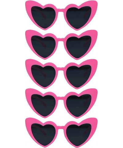 Sunglasses Women Heart Shaped Fashion Eyewear Bachelorette Party Favors Trendy Vintage Retro Love Bride 5 Pack - Candy Pink $...